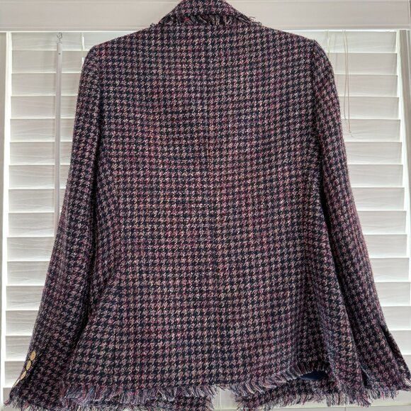 EUC Tahari ASL Fringed Tweed Blazer (Size: 12) - Picture 3 of 6